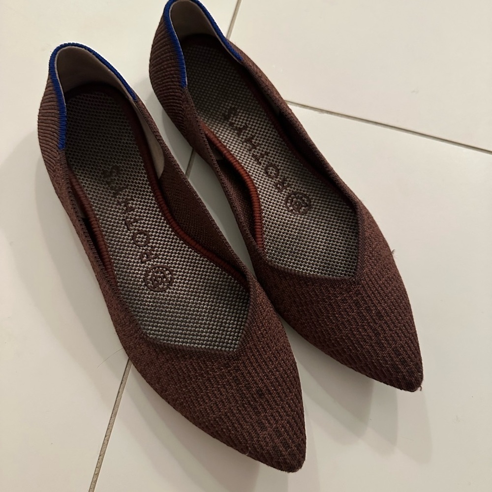 Rothy's Point Flats Truffle Python Brown Size 5.5… - image 3